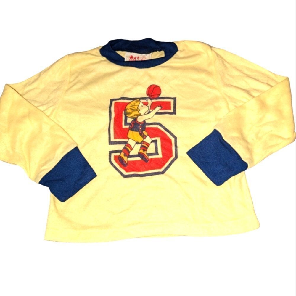 Vintage Katz 'N Jama super‎ soft yellow basketball pajama set
